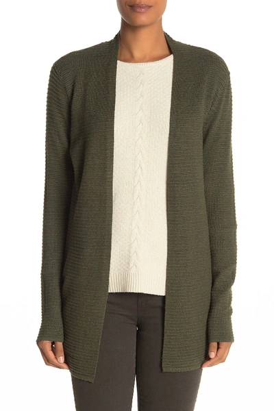 Shop Cyrus Cozy Ribbed Open Front Cardigan In Burnt Oliv
