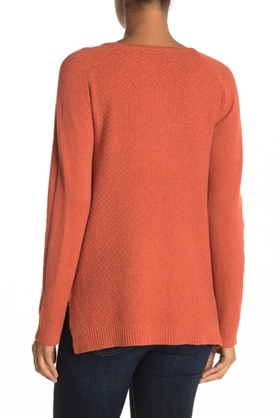 Shop Cyrus Modern High/low Cable Knit Sweater In Sunst Htr