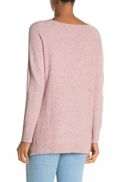 Shop Cyrus Modern High/low Cable Knit Sweater In Orchid Haz