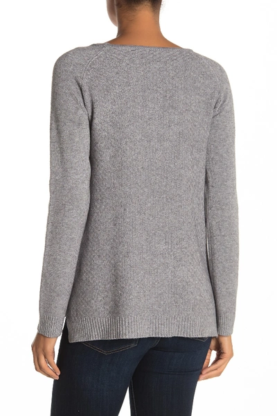 Shop Cyrus Modern High/low Cable Knit Sweater In Md. H. Gry