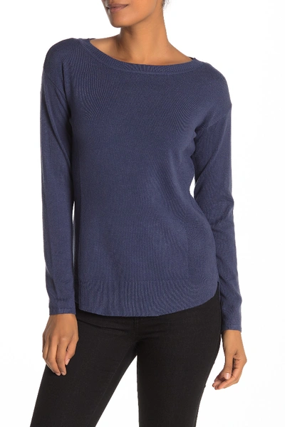 Shop Cyrus High/low Crew Neck Sweater In Seaport Ht