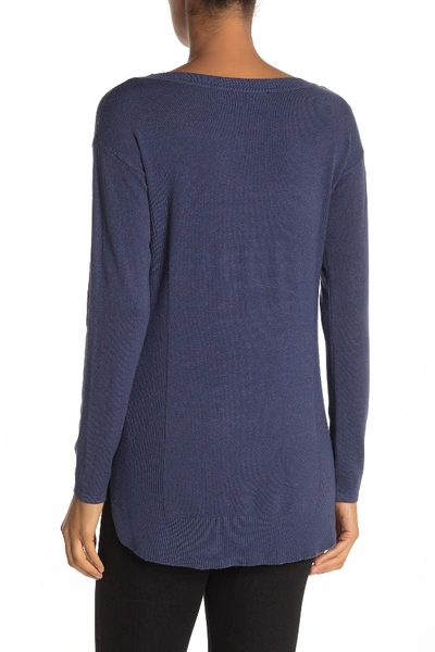 Shop Cyrus High/low Crew Neck Sweater In Seaport Ht