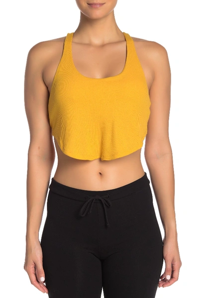 Shop Alo Yoga Knot Sports Bra In Tuscan Sun