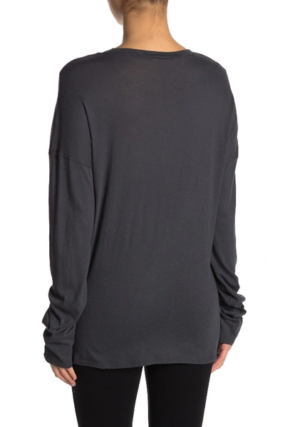 Shop Alo Yoga Falls Long Sleeve Top In Anthracite