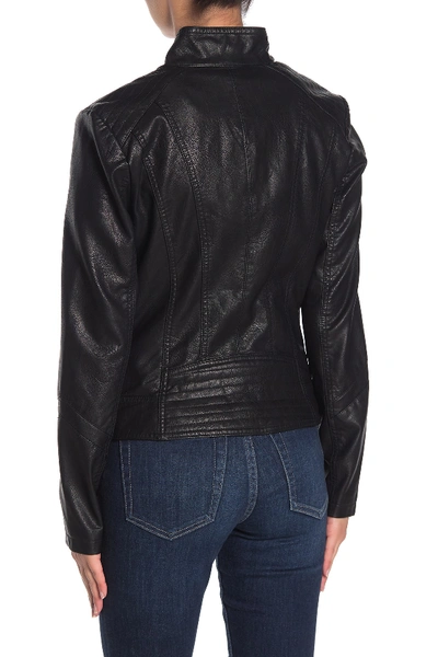 Shop Guess Faux Leather Jacket In Black