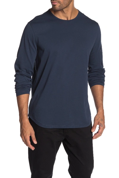 Shop John Varvatos Beacon Long Sleeve Zip Pocket Shirt In Lake Blue