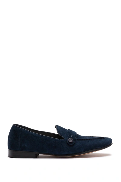 Shop Robert Graham Norris Suede Loafer In Navy