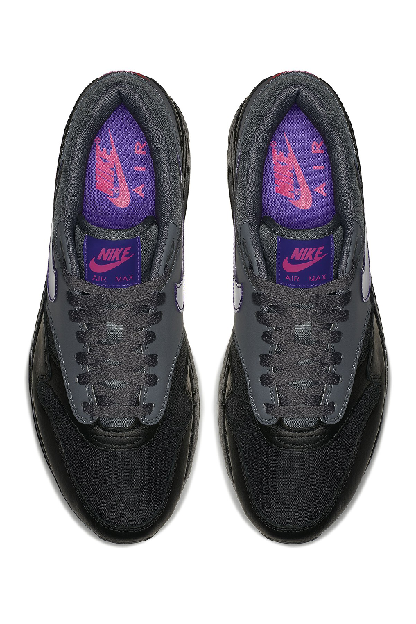 nike air max 1 dark grey purple & pink