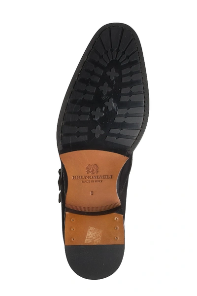 Shop Bruno Magli Alberto Leather Monk Strap Chukka Boot In Dk Grey