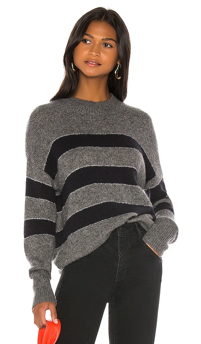 Shop Rails Ellise Cashmere Blend Sweater In Charcoal Midnight Stripe
