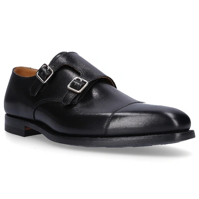 Shop Crockett & Jones Monk Shoes Lowndes Black
