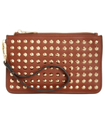 Shop Steve Madden Caelynn Wristlet In Cognac/gold