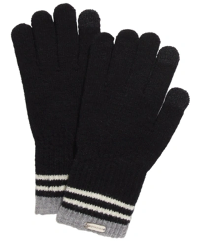 Shop Steve Madden 3-stripe Magic Gloves In Black
