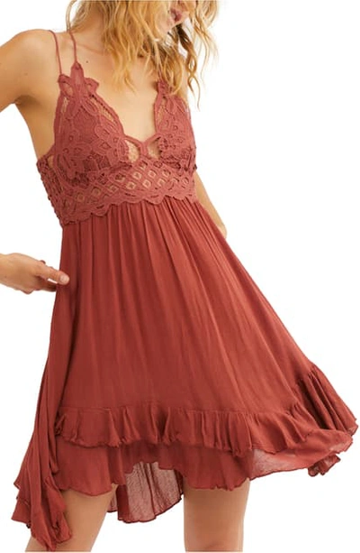 Shop Free People Intimately Fp Adella Frilled Chemise In Coral