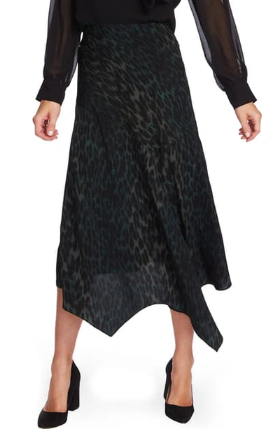 Shop Vince Camuto Animal Print Asymmetrical Hem Skirt In Dk Willow