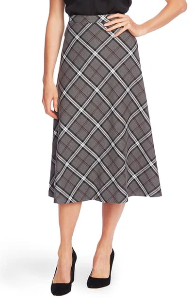 Shop Vince Camuto Bold Plaid Skirt In Med Heather Grey