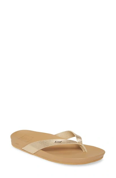 Shop Reef Cushion Bounce Court Flip Flop In Tan/ Champagne