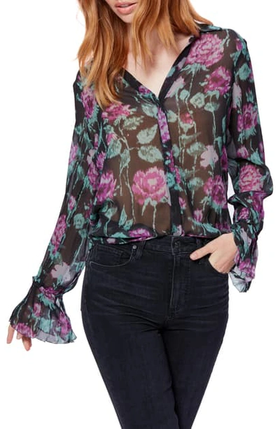 Shop Paige Abriana Shirt In Black/ Dark Orchid