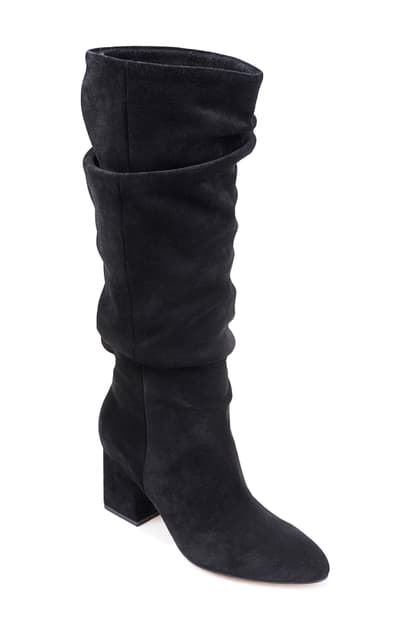 womens black suede slouch boots