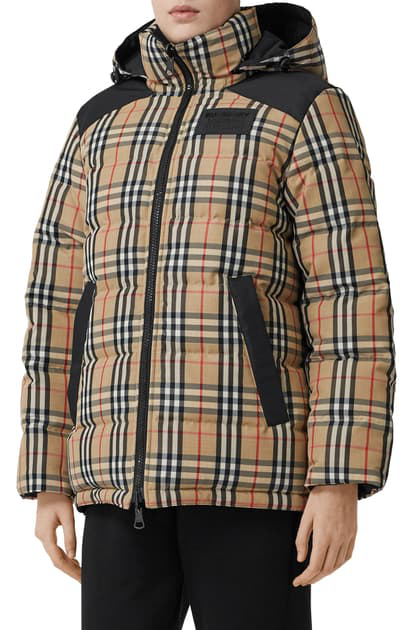 burberry house check puffer jacket