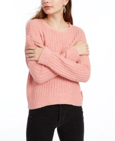 Shop Almost Famous Crave Fame Juniors' Ribbed Cropped Sweater In Old Rose