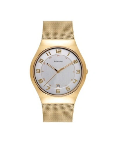 Shop Bering Women's Classic Gold-tone Stainless Steel Mesh Bracelet Watch 37mm