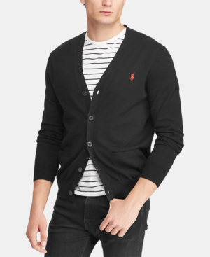 Polo Ralph Lauren Men's Cotton Cardigan Sweater In Polo Black | ModeSens