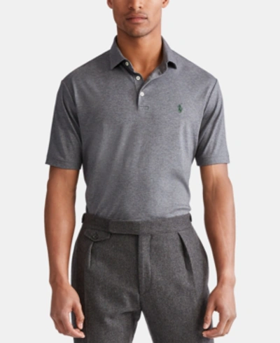 Shop Polo Ralph Lauren Men's Classic Fit Soft Touch Cotton Polo In Medium Flannel Heather