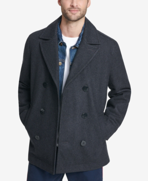 tommy hilfiger double breast wool blended coat