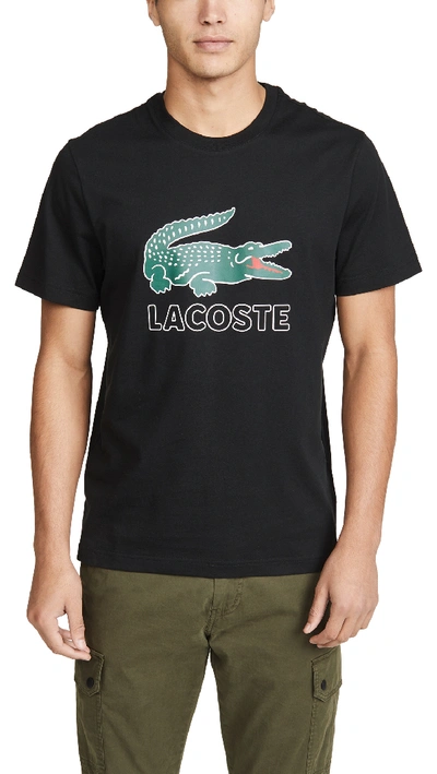 Shop Lacoste Graphic T-shirt In Black
