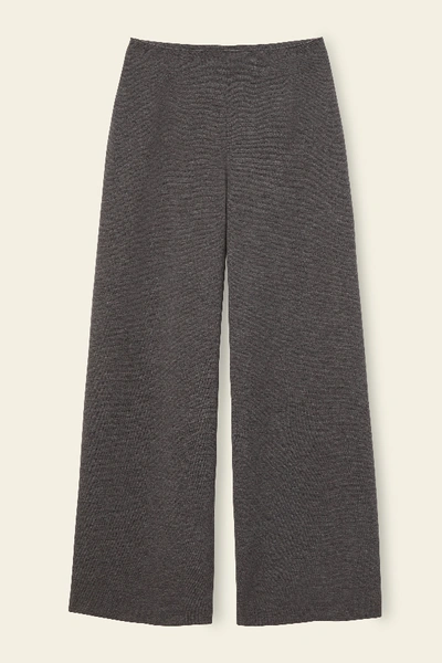Shop Mansur Gavriel Wool Milano Trousers In Grey Melange