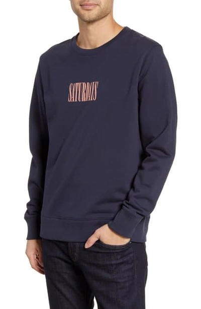 Shop Saturdays Surf Nyc Bowery Middle Condensed Crewneck Sweatshirt In Midnight