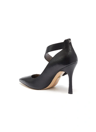 Shop Sam Edelman 'hinda' Cross Strap Buckle Leather Pumps In Black