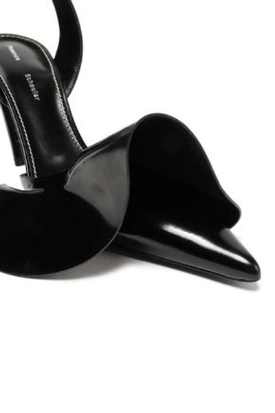 Shop Proenza Schouler Woman Ruffled Patent-leather Pumps Black