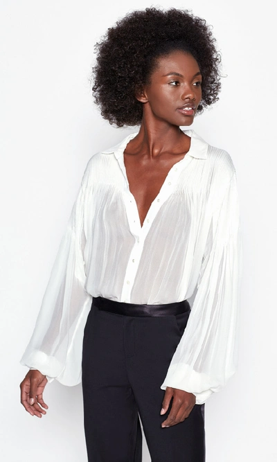 Shop Equipment Jaslyn Silk Shirt In Nature White