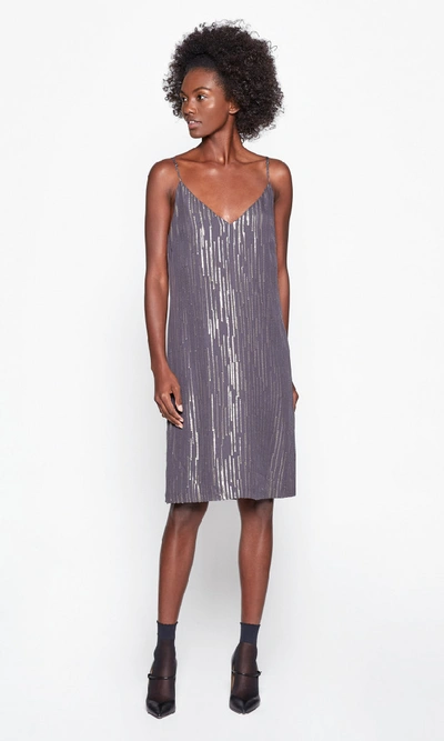 Shop Equipment Tansie Silk &amp; Metallic Dress In Blackened Pearl