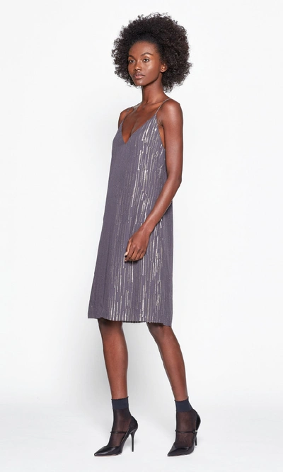 Shop Equipment Tansie Silk &amp; Metallic Dress In Blackened Pearl