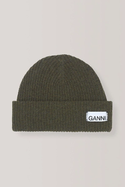 Shop Ganni Knit Hat In Kalamata