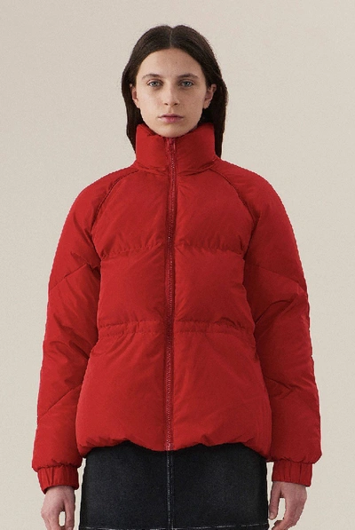 Ganni Down-fill Tech Puffer Jacket In Red | ModeSens