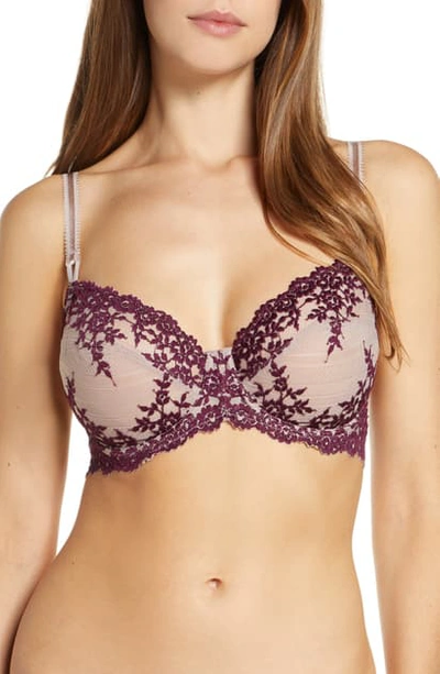 Shop Wacoal Lace Underwire Bra In Sphinx/ Pickled Beet