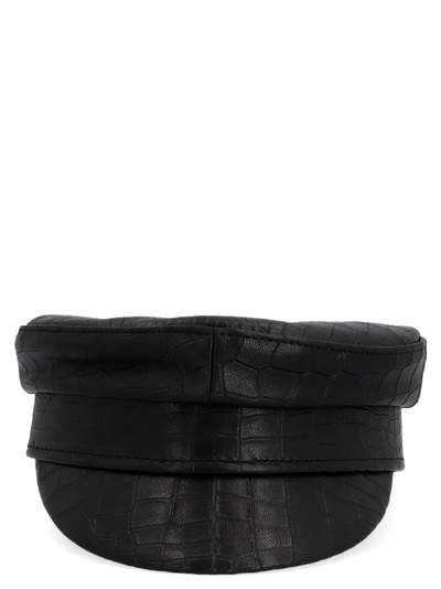 Shop Ruslan Baginskiy Black Leather Hat