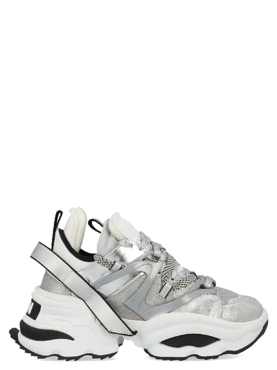 Shop Dsquared2 Silver Leather Sneakers