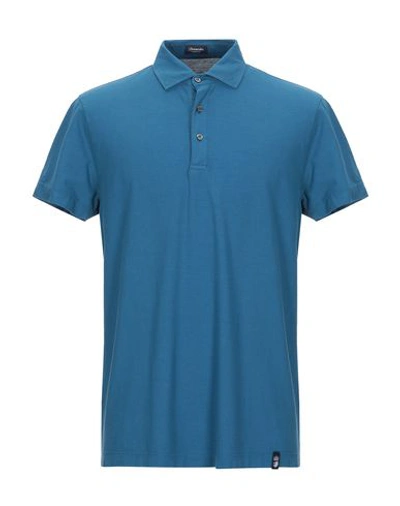 Shop Drumohr Man Polo Shirt Pastel Blue Size Xxl Cotton