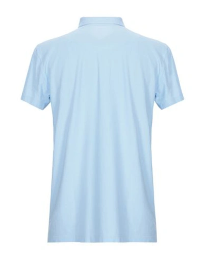 Shop Drumohr Man Polo Shirt Sky Blue Size L Cotton