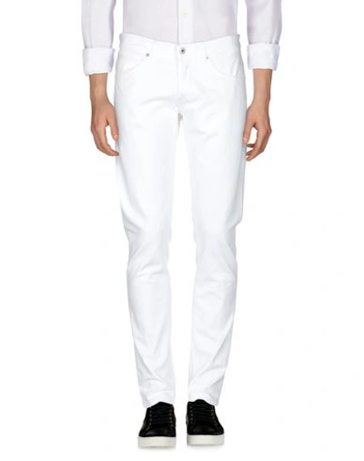 Shop Dondup Man Jeans White Size 35 Cotton, Elastane