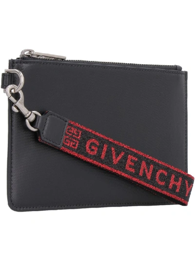 Shop Givenchy Logoed Wristlet Pouch In Black
