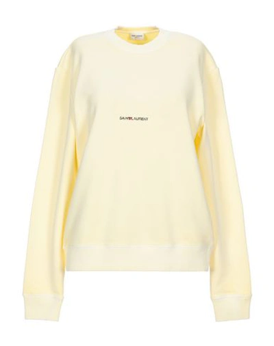 Shop Saint Laurent Sweatshirt In Light Yellow