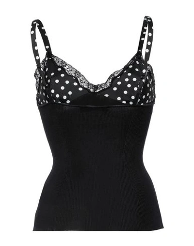 Shop Dolce & Gabbana Woman Top Black Size 2 Silk, Cotton, Polyamide