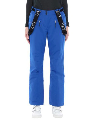 Shop Ea7 Straight Pant In Bright Blue