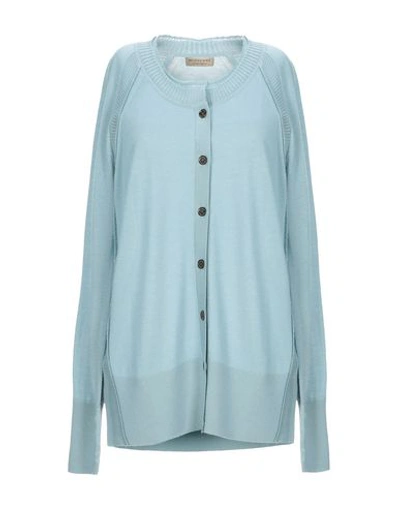 Shop Burberry Cardigan In Sky Blue